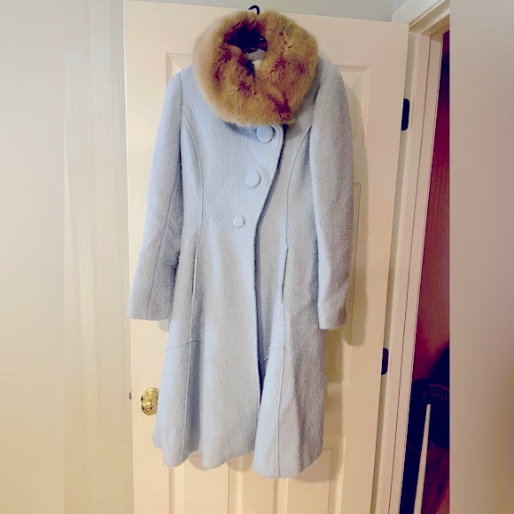 RARE Elevenses (for Anthropologie) wool coat with removable fur collar - Picture 4 of 11